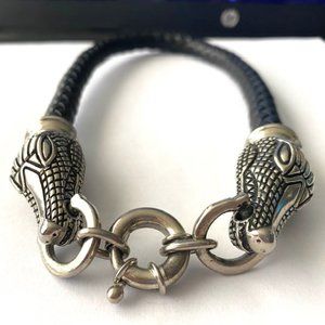 Vintage Cabot Alligator Leather and Chain Clasp Chocker